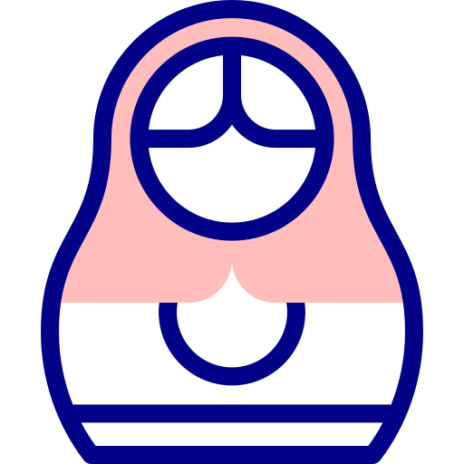boneca matryoshka Detailed Mixed Lineal color Ícone