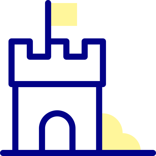 château de sable Detailed Mixed Lineal color Icône