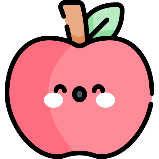 maçã Kawaii Lineal color Ícone