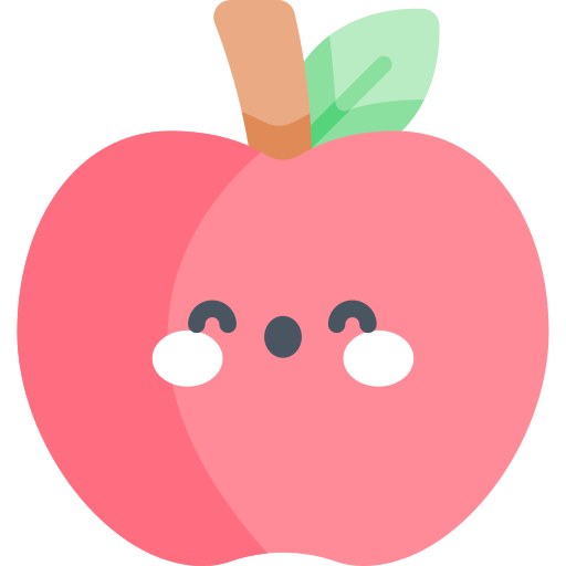 pomme Kawaii Flat Icône