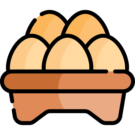 carton de huevos Kawaii Lineal color icono