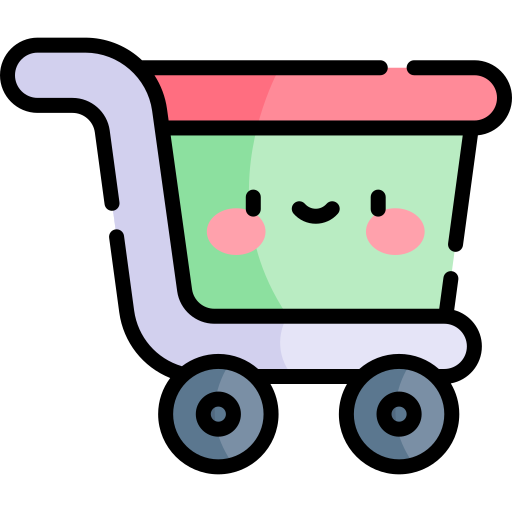carrito de compras Kawaii Lineal color icono