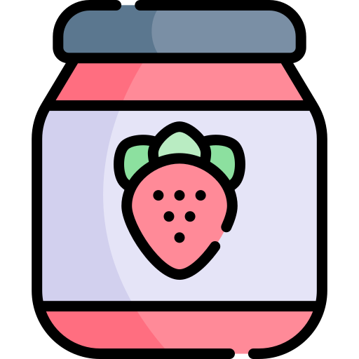 딸기 잼 Kawaii Lineal color icon