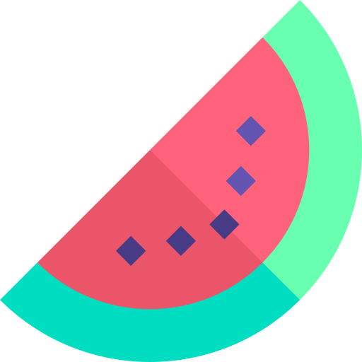 watermeloen Basic Straight Flat icoon