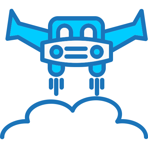 vliegende auto Generic Blue icoon