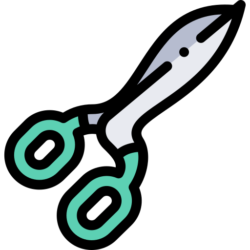 Scissors Detailed Rounded Lineal color icon