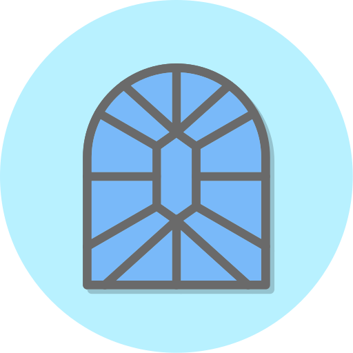 buntglasfenster Generic Outline Color icon