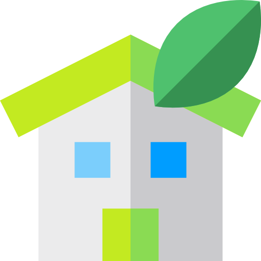 Eco house Basic Straight Flat icon