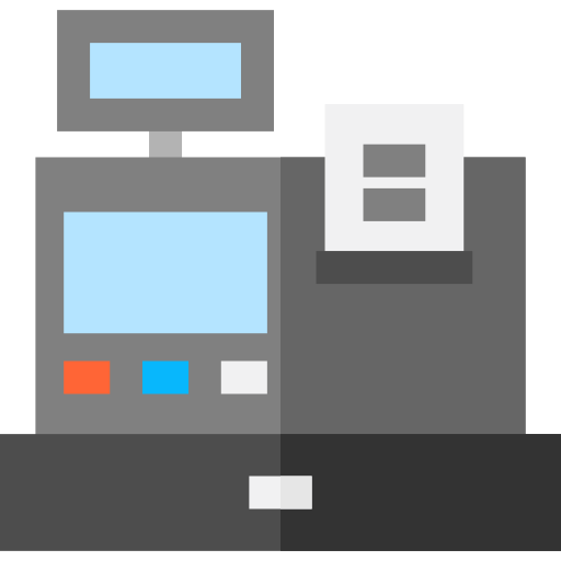 Cash register Basic Straight Flat icon