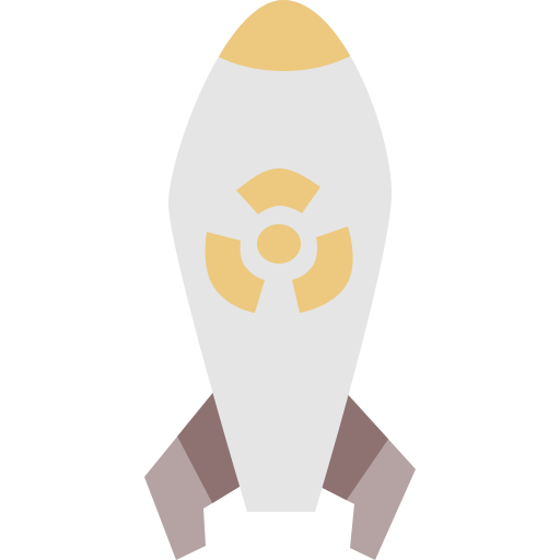 bomba nuclear Cartoon Flat icono