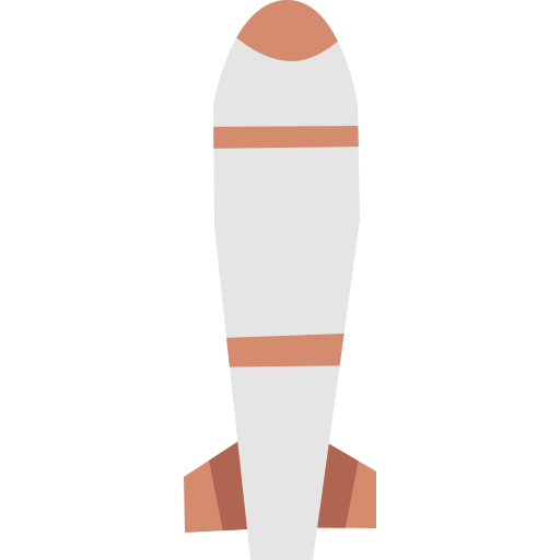 missile Cartoon Flat icona