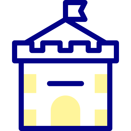 城 Detailed Mixed Lineal color icon
