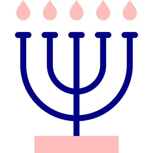 menorah Detailed Mixed Lineal color icona