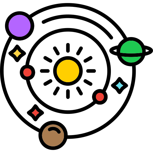 太陽系 Generic Outline Color icon