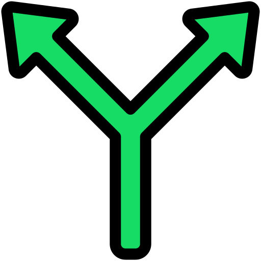 Y intersection Generic Outline Color icon