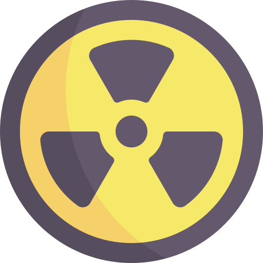 radiación Kawaii Flat icono