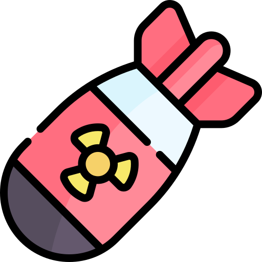 bomba atomica Kawaii Lineal color icona