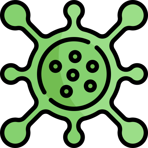 wirus Kawaii Lineal color ikona