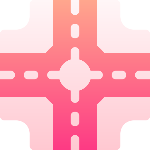 skrzyżowanie dróg Basic Gradient Gradient ikona