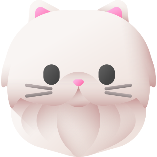 gatto persiano 3D Color icona
