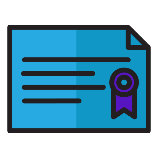 Certficate Generic Outline Color icon