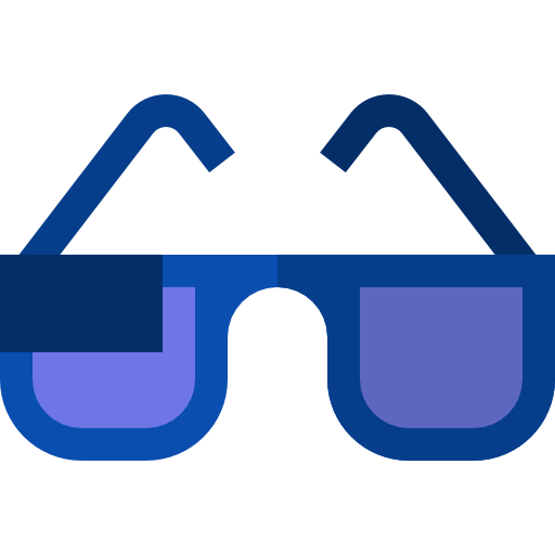 3d bril Basic Straight Flat icoon