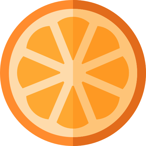 Ломтик апельсина Basic Straight Flat иконка