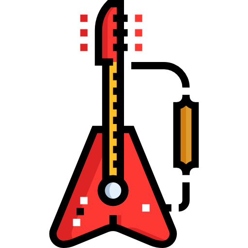 elektrische gitarre Detailed Straight Lineal color icon
