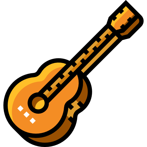 guitarra espanhola Detailed Straight Lineal color Ícone