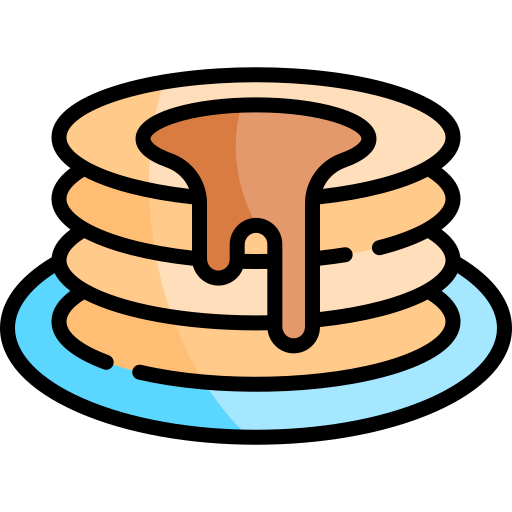 pancakes Kawaii Lineal color icona