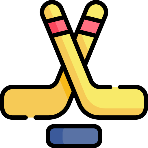 hockey no gelo Kawaii Lineal color Ícone