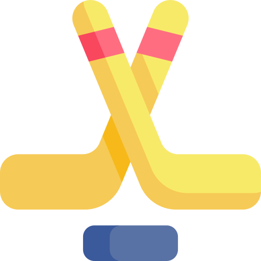 hockey sur glace Kawaii Flat Icône