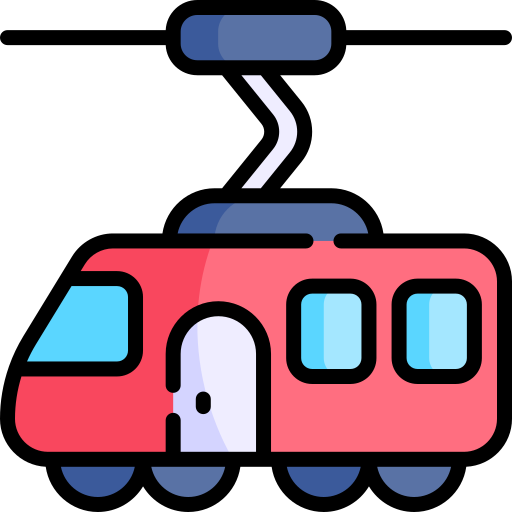 tram Kawaii Lineal color icoon