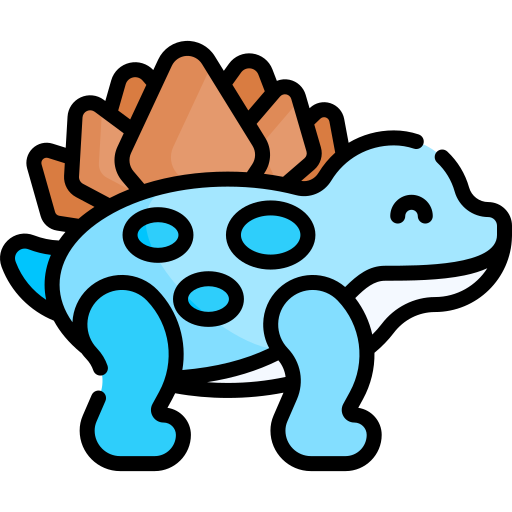 Stegosaurus Kawaii Lineal color icon