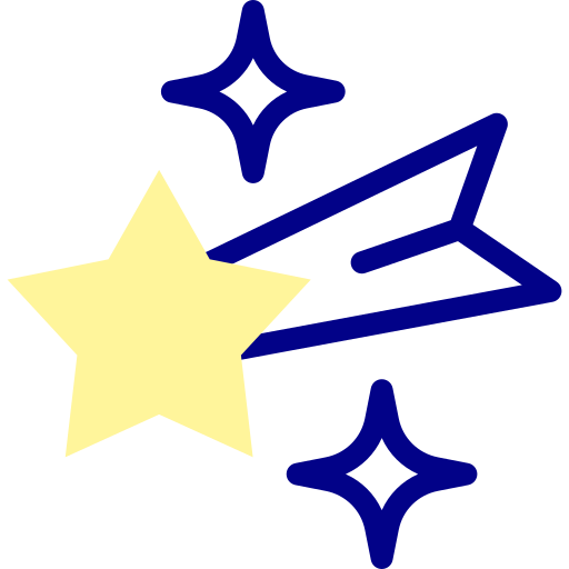 spadająca gwiazda Detailed Mixed Lineal color ikona