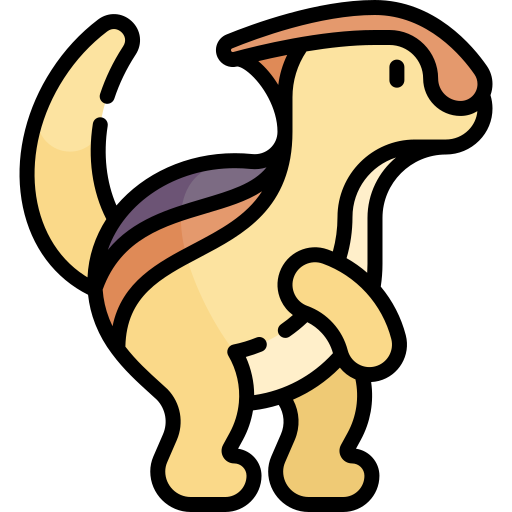 Parasaurolophus Kawaii Lineal color icon