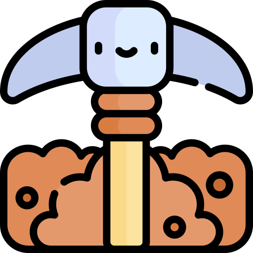 Pickaxe Kawaii Lineal color icon