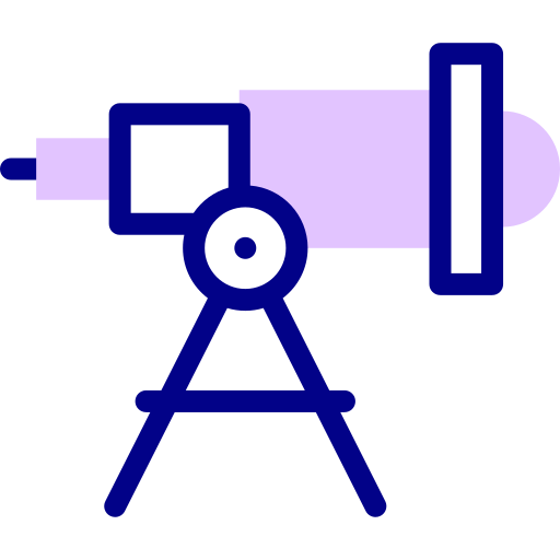 telescopio Detailed Mixed Lineal color icono
