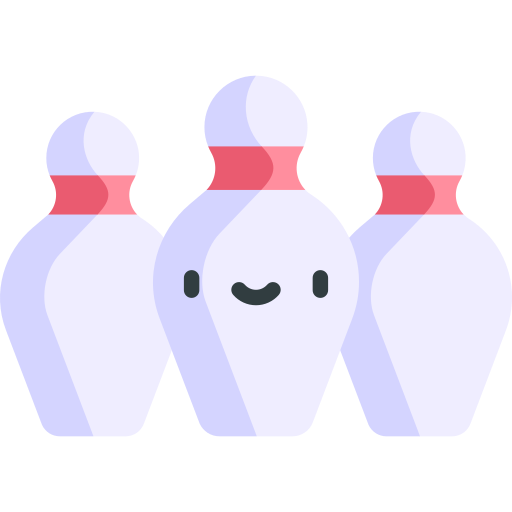 Bowling pins Kawaii Flat icon