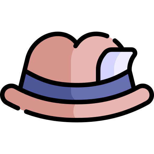 chapeau fedora Kawaii Lineal color Icône