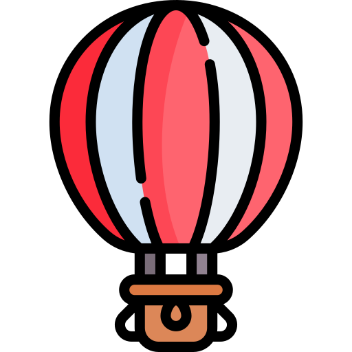 balão de ar quente Kawaii Lineal color Ícone