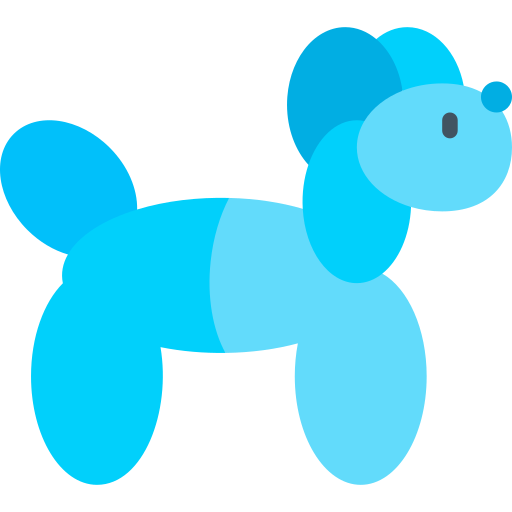 Воздушный шар собака Kawaii Flat иконка