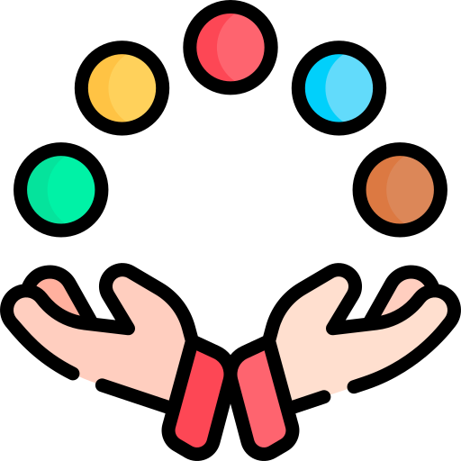 malabares Kawaii Lineal color icono