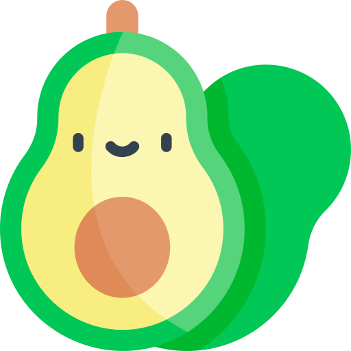 avocado Kawaii Flat icoon
