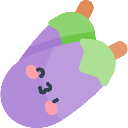 Eggplant Kawaii Flat icon