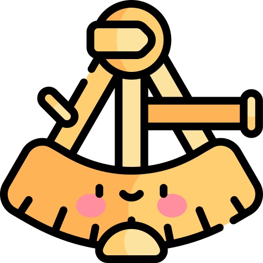 sextante Kawaii Lineal color icono