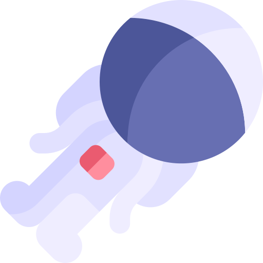 astronaut Kawaii Flat icoon