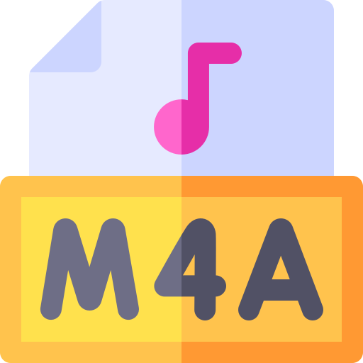 archivo m4a Basic Rounded Flat icono
