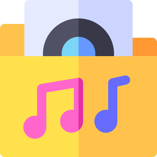 folder muzyczny Basic Rounded Flat ikona