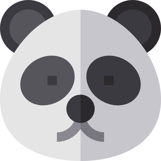 miś panda Basic Straight Flat ikona